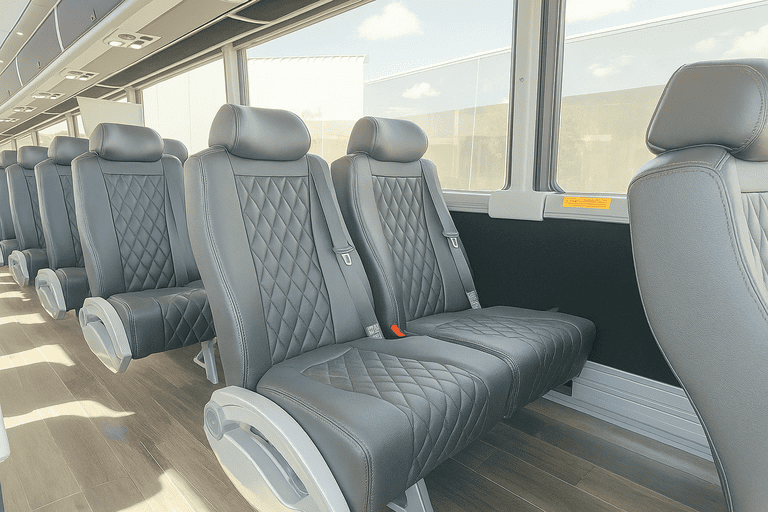 interior of Pomona Shuttle Bus Rentals charter bus